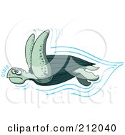 Fast Swimming Sea Turtle