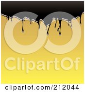 Royalty Free RF Clipart Illustration Of Black Oil Spilling Down Over Yellow by michaeltravers