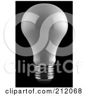 Poster, Art Print Of 3d Reflective White Light Bulb On Black