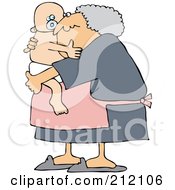 Poster, Art Print Of Baby Boy Hugging His Granny