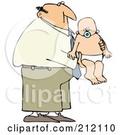 Poster, Art Print Of Father Holding A Baby In A Diaper