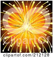 Royalty Free RF Clipart Illustration Of A Bursting Golden Firework In The Sky