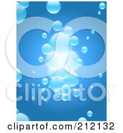 Poster, Art Print Of Blue Background With A Cluster Of Floating Bubbles