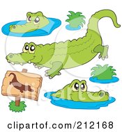 Poster, Art Print Of Digital Collage Of Crocodiles