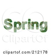 Royalty Free RF Clipart Illustration Of A 3d Word Spring Made Of Flowers And Grass