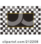 Poster, Art Print Of Black And White Checkers Over Black - 2