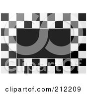Poster, Art Print Of Black And White Checkers Over Black - 1