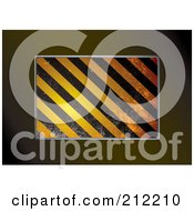 Royalty Free RF Clipart Illustration Of Diagonal Grungy Hazard Stripes Bordered By Brown by michaeltravers