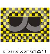 Poster, Art Print Of Yellow And White Checkers Over Black