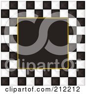 Poster, Art Print Of Black And White Checkers Over Black - 3