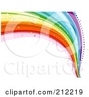 Poster, Art Print Of Curving Rainbow Wave With Sparkles On White