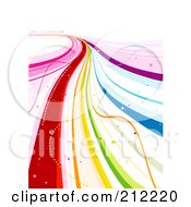 Poster, Art Print Of Flowing Rainbow Road Of Ribbons And Sparkles On White