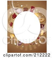 Poster, Art Print Of White Oval Framed By Coffee Items On Brown