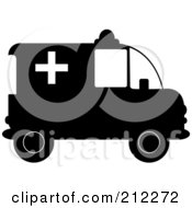 Poster, Art Print Of Black And White Ambulance In Profile
