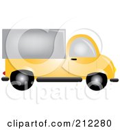 Royalty Free RF Clipart Illustration Of A Yellow Delivery Truck In Profile by Pams Clipart