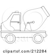 Poster, Art Print Of Coloring Page Outline Of A Cement Truck In Profile