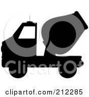 Poster, Art Print Of Black Silhouetted Cement Truck In Profile