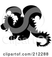 Poster, Art Print Of Cute Silhouetted Baby Dragon In Profile