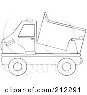 Royalty Free RF Clipart Illustration Of A Coloring Page Outline Of A Dump Truck