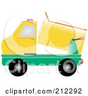 Royalty Free RF Clipart Illustration Of A Yellow And Green Dump Truck