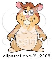 Royalty Free RF Clipart Illustration Of A Cute Hamster Standing Upright