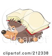Poster, Art Print Of Cute Hedgehog Carrying A Book On His Back