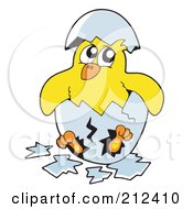 Poster, Art Print Of Yellow Chick Breaking Out Of An Egg