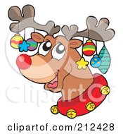 Royalty Free RF Clipart Illustration Of Ornaments On A Reindeers Antlers by visekart
