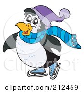 Poster, Art Print Of Cute Penguin Ice Skating