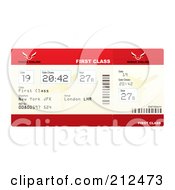 Red First Class Plane Ticket