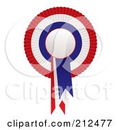 Royalty Free RF Clipart Illustration Of A Red White And Blue Rosette Award Ribbon by michaeltravers #COLLC212477-0111