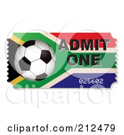 Poster, Art Print Of Soccer Ball And South African Admit One Ticket