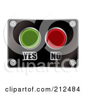 Yes And No Red And Green Buttons On A Black Plate