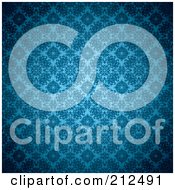 Royalty Free RF Clipart Illustration Of A Light Shining On A Blue Gothic Pattern Background