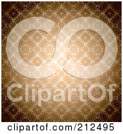 Royalty Free RF Clipart Illustration Of A Light Shining On A Seamless Orange Gothic Pattern Background