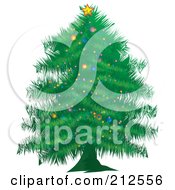 Poster, Art Print Of Trimmed Green Christmas Tree