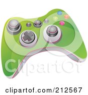Royalty Free RF Clipart Illustration Of A Green Video Game Controller With Buttons And Knobs by YUHAIZAN YUNUS #COLLC212567-0081