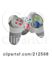 Royalty Free RF Clipart Illustration Of A Gray Video Game Controller With Buttons And Joysticks by YUHAIZAN YUNUS