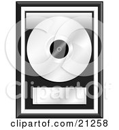 Poster, Art Print Of Platinum Music Disc Framed With A Blank Label