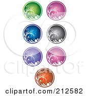 Poster, Art Print Of Digital Collage Of Shiny Colorful Vine Website Or App Icon Buttons