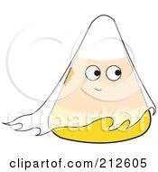 Royalty Free RF Clipart Illustration Of A Halloween Candy Corn In A Ghost Costume
