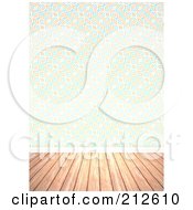 Background Of A Wood Floor And Retro Swirl Wallpaper Wall
