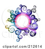 Poster, Art Print Of Gradient Colorful Sun Or Floral Circle Frame