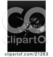 Clipart Illustration Of A Black Background Of Floating Black Vinyl Record Discs