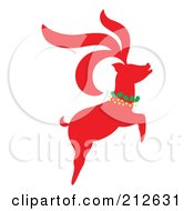 Royalty Free RF Clipart Illustration Of A Red Christmas Reindeer 2 by Cherie Reve