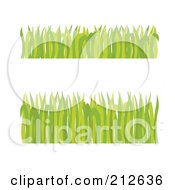 Digital Collage Of Two Borders Of Green Grass Blades