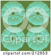 Poster, Art Print Of Seamless Repeat Background Of Circles On Green