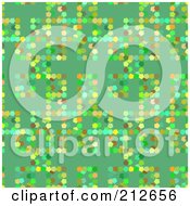 Royalty Free RF Clipart Illustration Of A Seamless Repeat Background Of Colorful Spots On Green by chrisroll