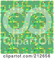 Poster, Art Print Of Seamless Repeat Background Of Colorful Spots On Green