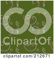 Royalty Free RF Clipart Illustration Of A Seamless Repeat Background Of Swirls On Green by chrisroll